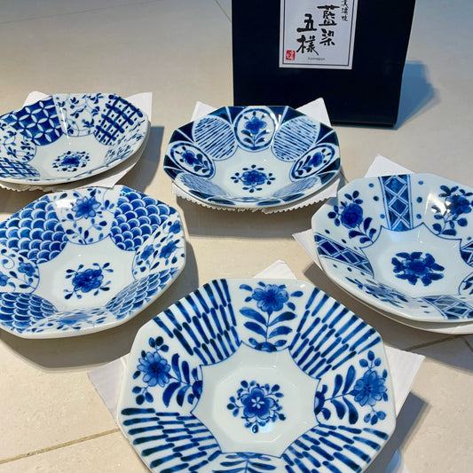 藍染工房 五彩八角鉢組